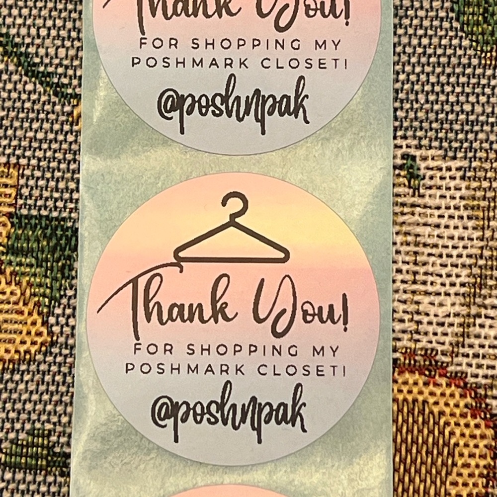 NEW! 🎉 50 CUSTOM THANK YOU STICKERS with your Closet name- HANGAR THEME